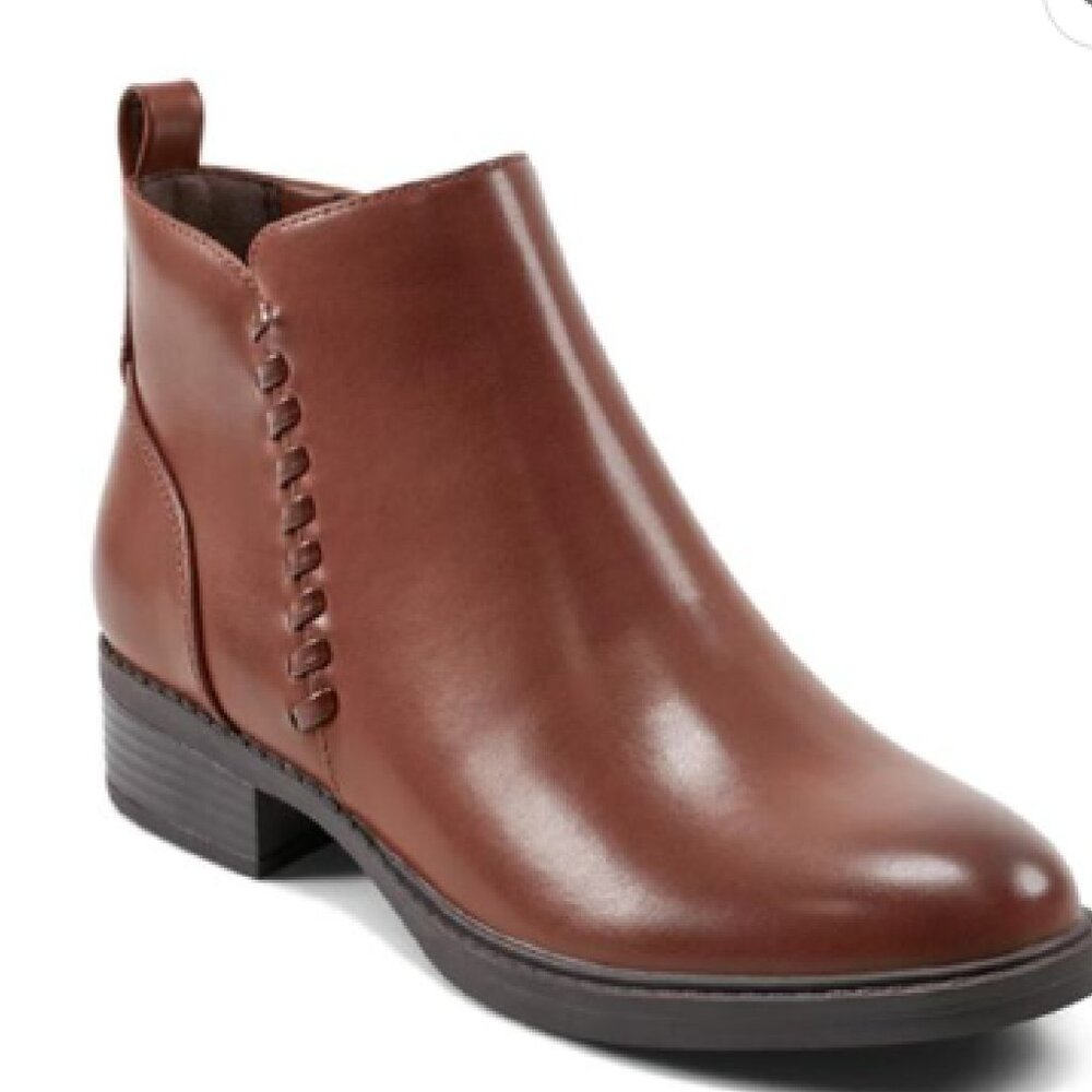 Easy Spirit Women's Lorand Brown Almond Toe Block Heel Casual Booties 10 M